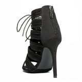 Anes Cut Out Lace Up Heel